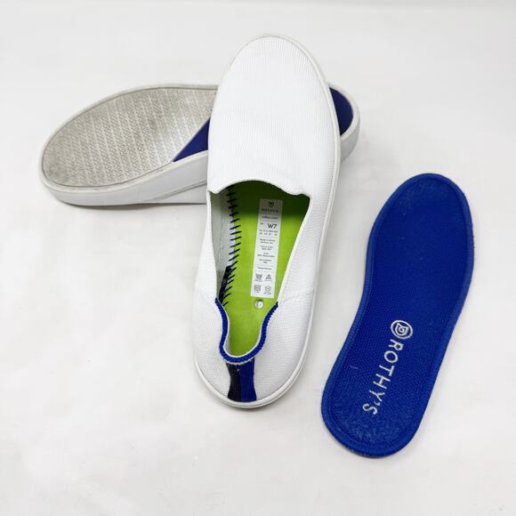 [Rothy's] Bright White The Original Slip-On Sneakers Washable Eco-Friendly Sz 7 - Picture 10 of 11
